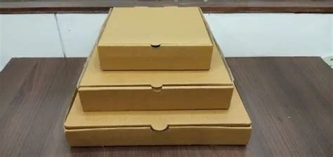 Single Wall 3 Ply Kraft Paper Pizza Box At Rs 5 Piece In Surat Id