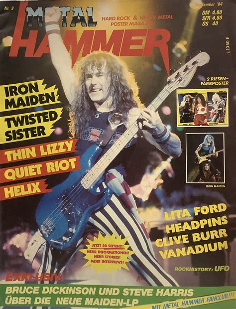 METAL HAMMER 1984年9月号ドイツ版 表紙 特集ポスター付 アイアンメイデン ポスター リーアーロン リタフォード