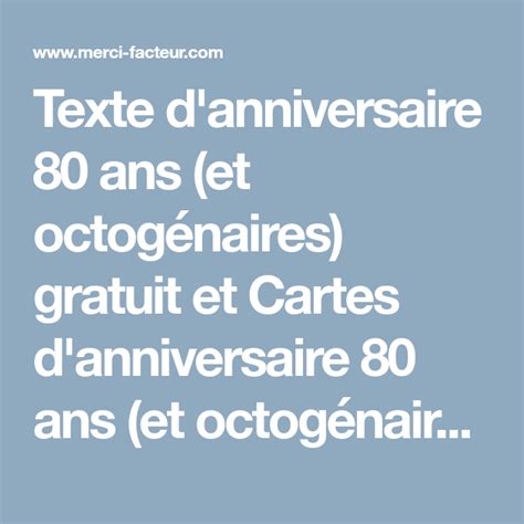 Texte Danniversaire 80 Ans Et Octogénaires Gratuit Et Cartes D