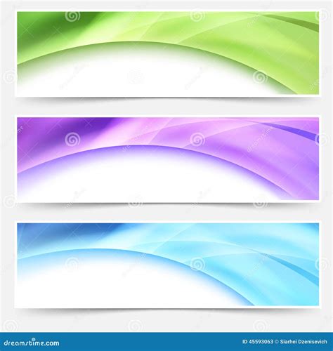 Modern Web Bright Glowing Header Footer Set Stock Vector Illustration