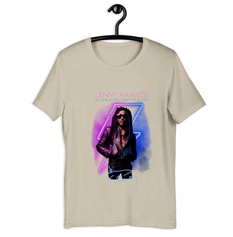 Lenny Kravitz Blue Electric Light Tour Signature Shirt Cotton Shirt