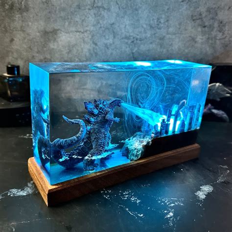 Monster Resin Lamp Diorama Resin Epoxy Custom Night Light Handmade