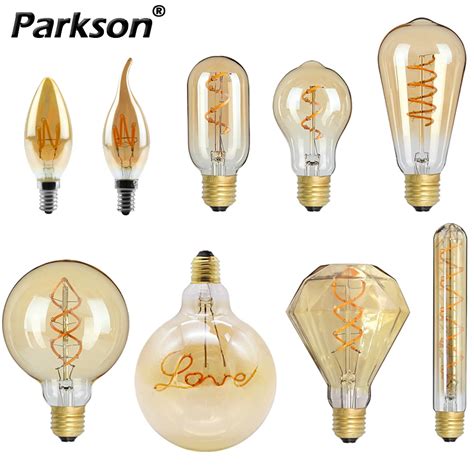 Retro Edison E27 E14 Led Light Bulb 220v Diamond Love St64 A60 G80 G95