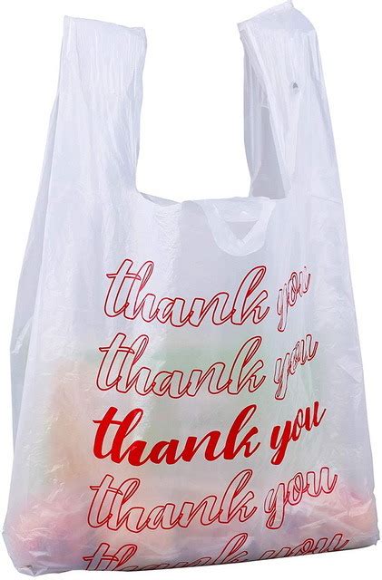 Custom Retail Store Grocery Plastic Packaging T Shirt Thank You