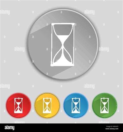 Hourglass Sign Icon Sand Timer Symbol Set Of Colour Buttons Vector