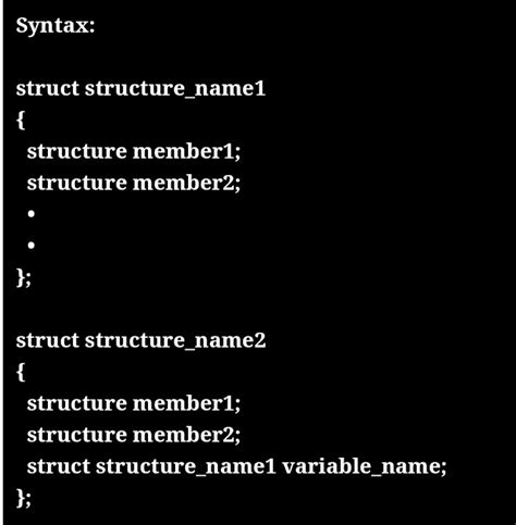 Structure Within Structure In C Nested Structure In C