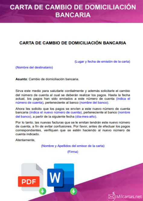 Modelo Carta Solicitud Cambio De Cuenta Bancaria Cartadesolicitud The