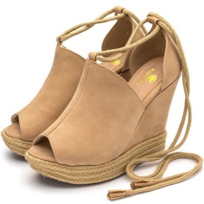 Sandália Feminina Anabela Salto Alto 3114 Nobucado Nude Compre Agora Dafiti Brasil