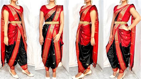 5 Meter Cotton Saree Draping In New Dhoti Style Sareedhoti Saree Kaise