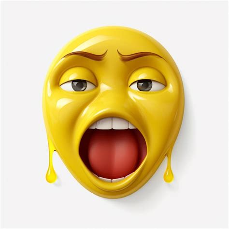 Premium Ai Image Drooling Face Emoji On White Background High Quality