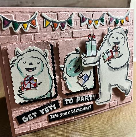 Get Yeti To Party In Pink In Cards Handmade Stampin Up Cards