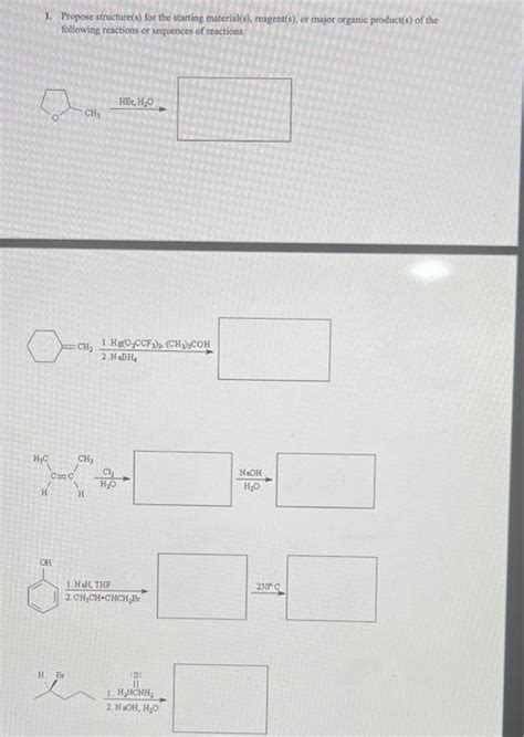 Solved Propose Structure S For The Starting Materials Chegg