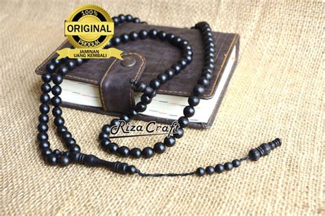 Jual Tasbih Kayu Bertuah 99 Butir Galih Kelor Jawa Hitam ASLI Unik