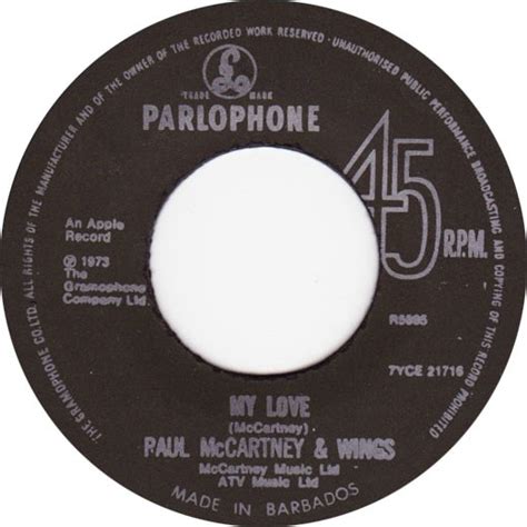 Paul Mccartney And Wings My Love 1973 Vinyl Discogs