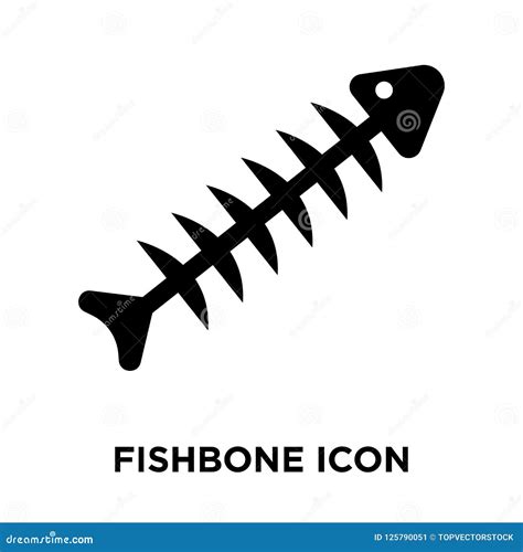 Fishbone Icon Vector Isolated On White Background Logo Concept Stock