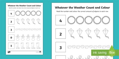 Count And Colour The Correct Number Of Objects Worksheet