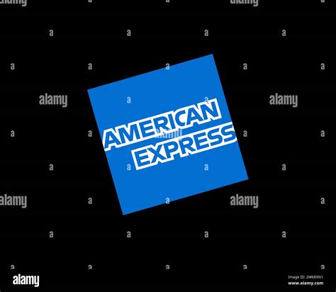 American Express, rotated logo, black background Stock Photo - Alamy