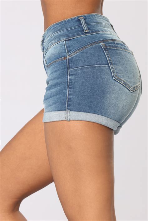 Jessica Booty Lifting Shorts Medium Wash Fashion Nova Jean Shorts