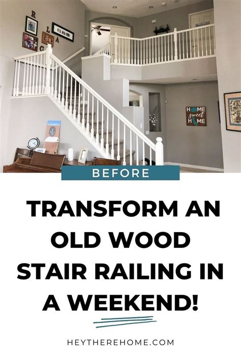 Stairs With The Words Before Transform An Old Wood Stair Rail In A