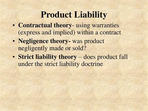 Warranties And Product Liability Ppt Download