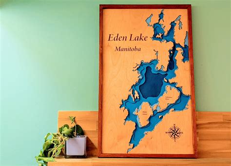 Eden Lake Bathymetric Map Of Manitoba Erlenmeyer Designs Science Design