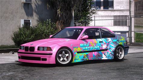 Itasha BMW M3 E36 1997 Hatsune Miku Paintjob GTA5 Mods