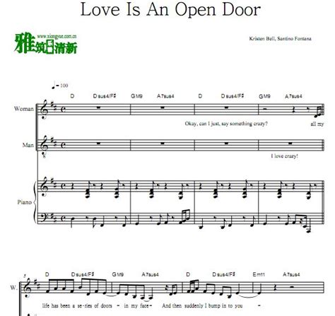 冰雪奇缘 Love Is An Open Door钢琴伴奏声乐歌谱 雅筑清新乐谱