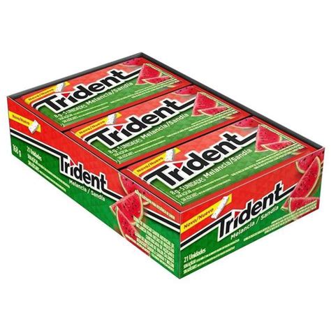 Chicle Trident Melancia 8g Embalagem Com 21 Unidades Chicletes E