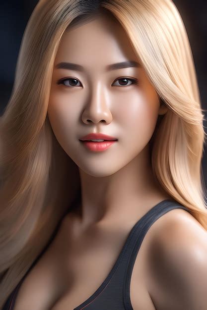 Premium Ai Image Beauty Blonde Korean Woman