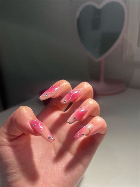 Pink Aura Chrome Nails In 2023 Pink Chrome Nails Nails Nails Only