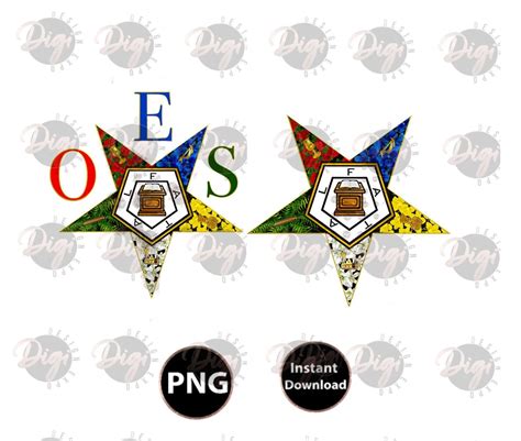 Oes Emblem Png Order Of Eastern Star Design Oes Sticker Decal Png Oes