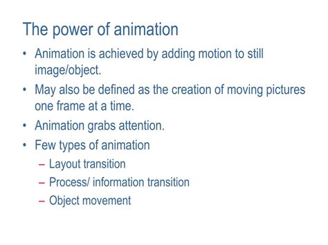 PPT - Unlocking the Art of Animation: Techniques and Application