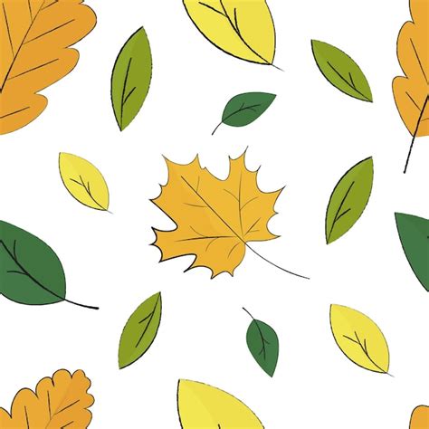 Premium Vector Autumn Leaves Seamless Pattern