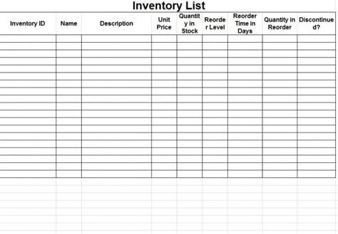 Inventory Sheet Template 40 Ready To Use Excel Sheets For Inventory - Riset