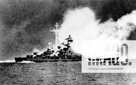 The Historic Photograph Of The German Battleship Bismarck Receiving A