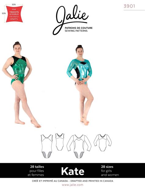 Jalie Kate Gymnastics Leotards Sewing Pattern 3901 In 28 Sizes