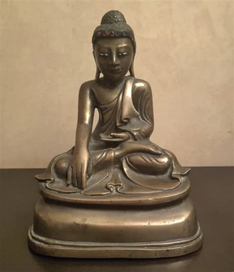 Ancien Bouddha En Bronze Birmanie Xix Me Si Cle Eur Picclick Fr