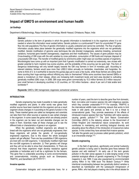 (PDF) Impact of GMO'S on environment and human health