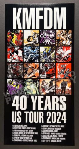 KMFDM 2024 40th Anniversary North America Tour Concert Promo Poster EBay