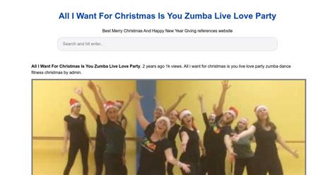 All I Want For Christmas Is You Zumba Live Love Party