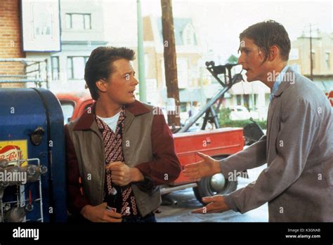 Back To The Future Michael J Fox Crispin Glover Date 1985 Stock Photo