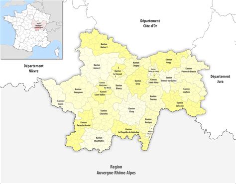 Carte Des Cantons Du D Partement De Sa Ne Et Loire