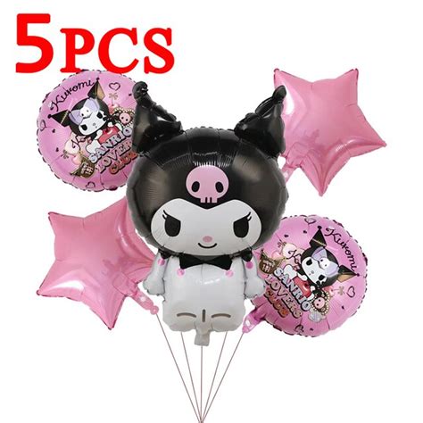 Set Globos Aluminio Kuromi 5 Piezas Rosa Mod2 Tu Fiesta A Un Click