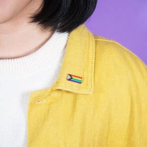 Progress Pride Flag Pin Enamel Badge Rainbow Inclusive Gay LGBT Equality Diversity Lesbian