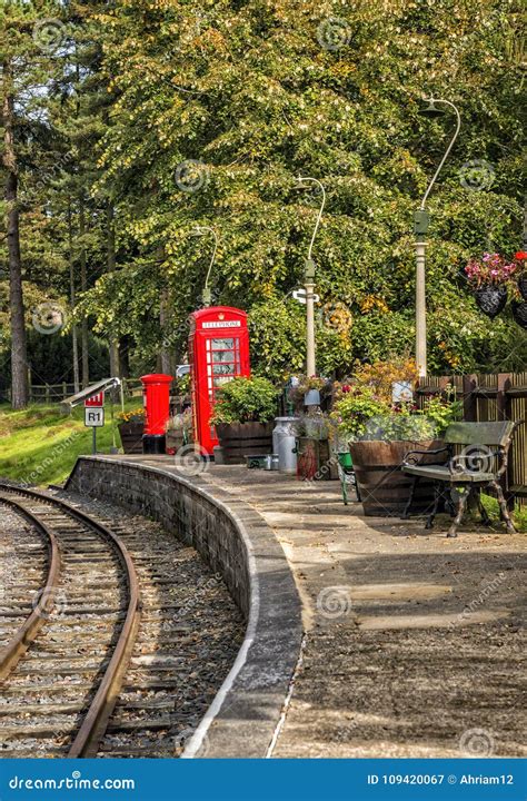 English Railway Side Telephone Box And Post Box Stock Image Image Of