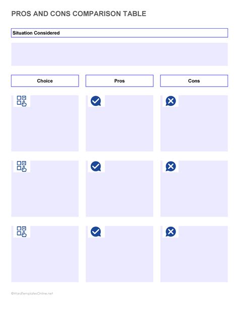 Pros and Cons List Templates (Free Download)