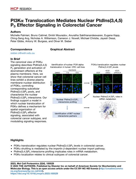 Pdf Pi K Alpha Translocation Mediates Nuclear Ptdins P