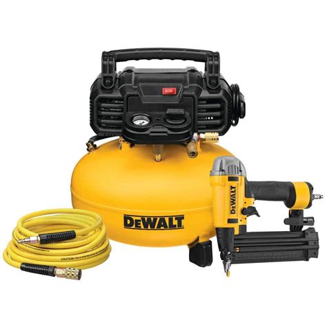 DEWALT 6 Gal. 18-Gauge Brad Nailer and Heavy-Duty Pancake Electric Air ...