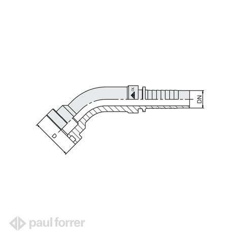 Paul Forrer AG IT Pressarmaturen SAE Flansch 6000 Psi 45 Bogen