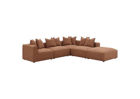 Jennifer Piece Upholstered Modular Sectional Terracotta